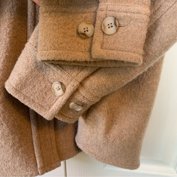 Aritzia Babaton Pelli Button Up Merino Wool Jacket Camel Tan Brown Women's Large - Picture 5 of 8